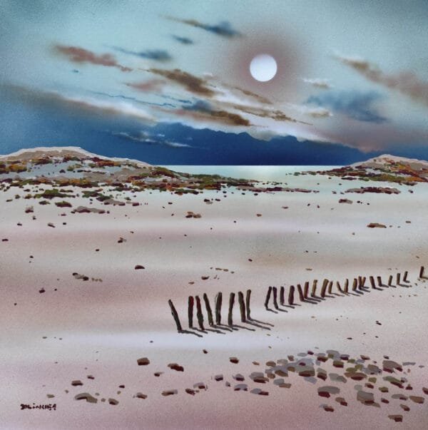 Paisaje fantástico deuna playa en luna llena de Emilio Bolinches