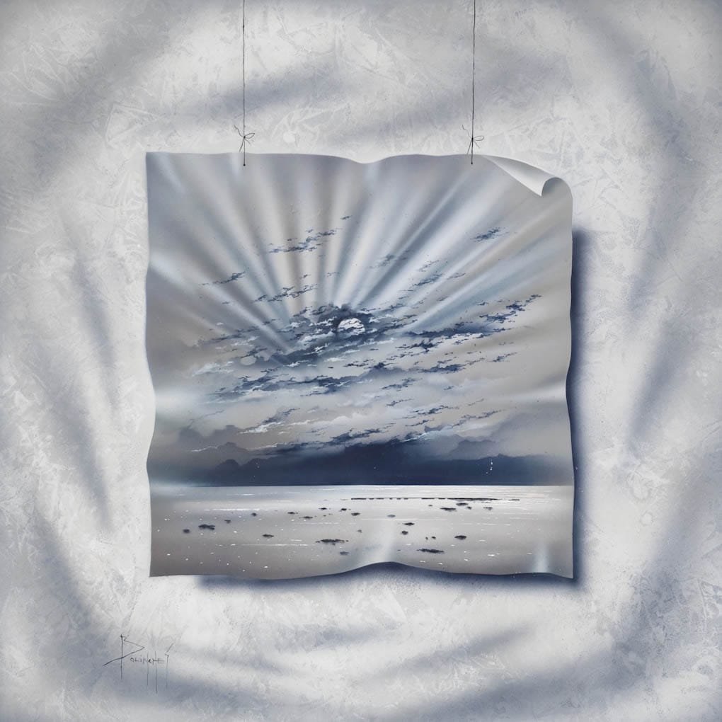 Clásico cielo de Emilio Bolinches colgado de algo superior